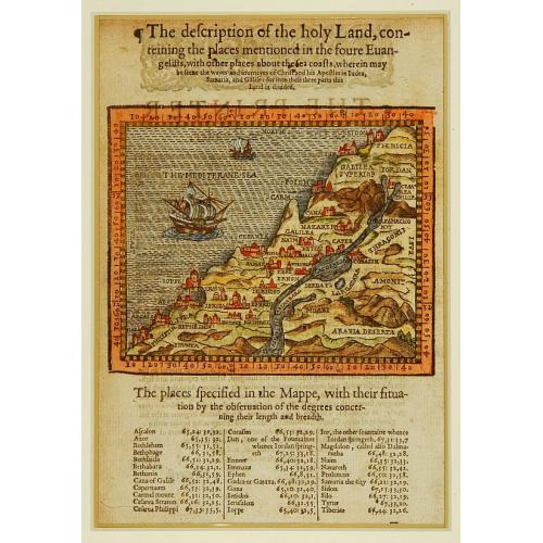 Old map image download for The description of the holy Land, conteining the places..