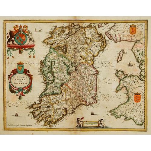 Old map image download for Hibernia regnum vulgo Ireland.