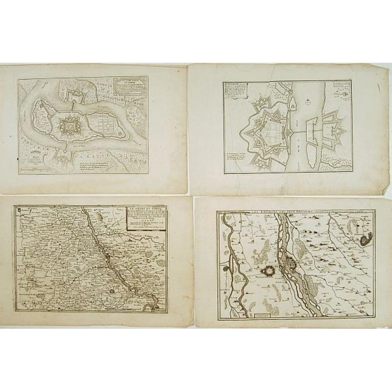Lot : 10 maps and city views centered on the river Rhine.