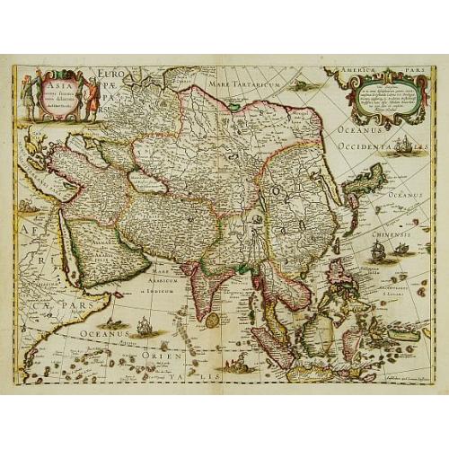 Old map image download for ASIA recens summa cura delineata. Auct. Henr. Hondio.