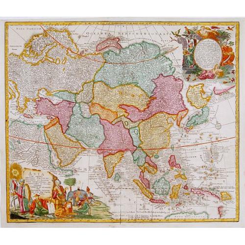 Old map image download for Asia cum omnibus Imperiis, Provinciis, Statibus et ..
