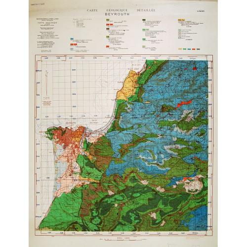 Carte géologique détaillée. Beyrouth.