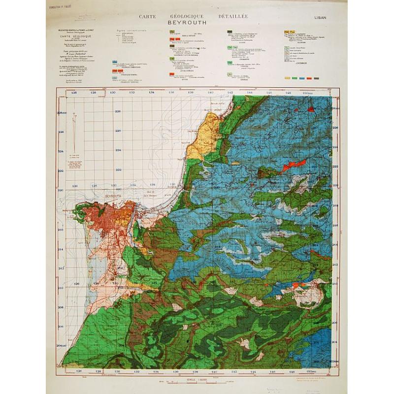 Carte géologique détaillée. Beyrouth.