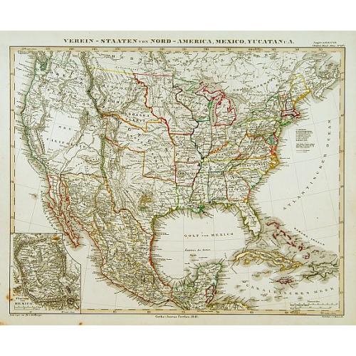 Old map image download for Verein-Staaten von Nord-America, Mexico, Yucatan..