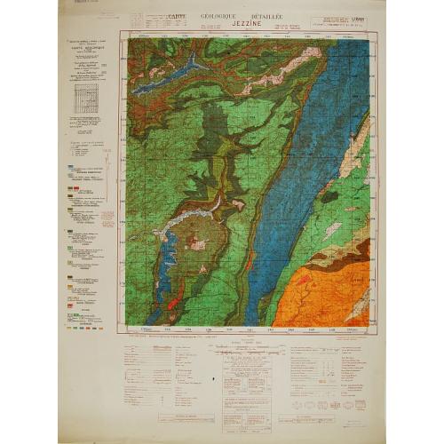 Old map image download for Carte géologique détaillée. Jezzîne.