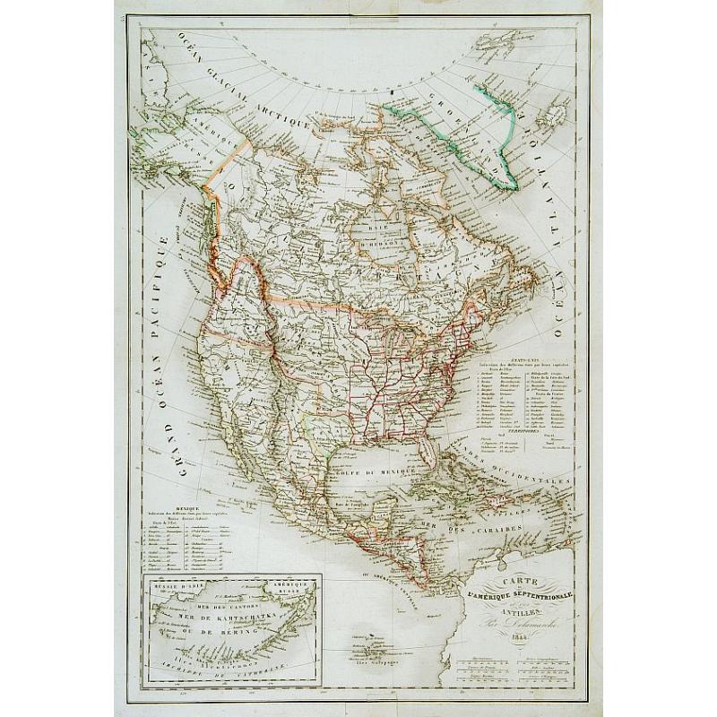 Carte de L' Amérique Septentrionale et des Antilles.