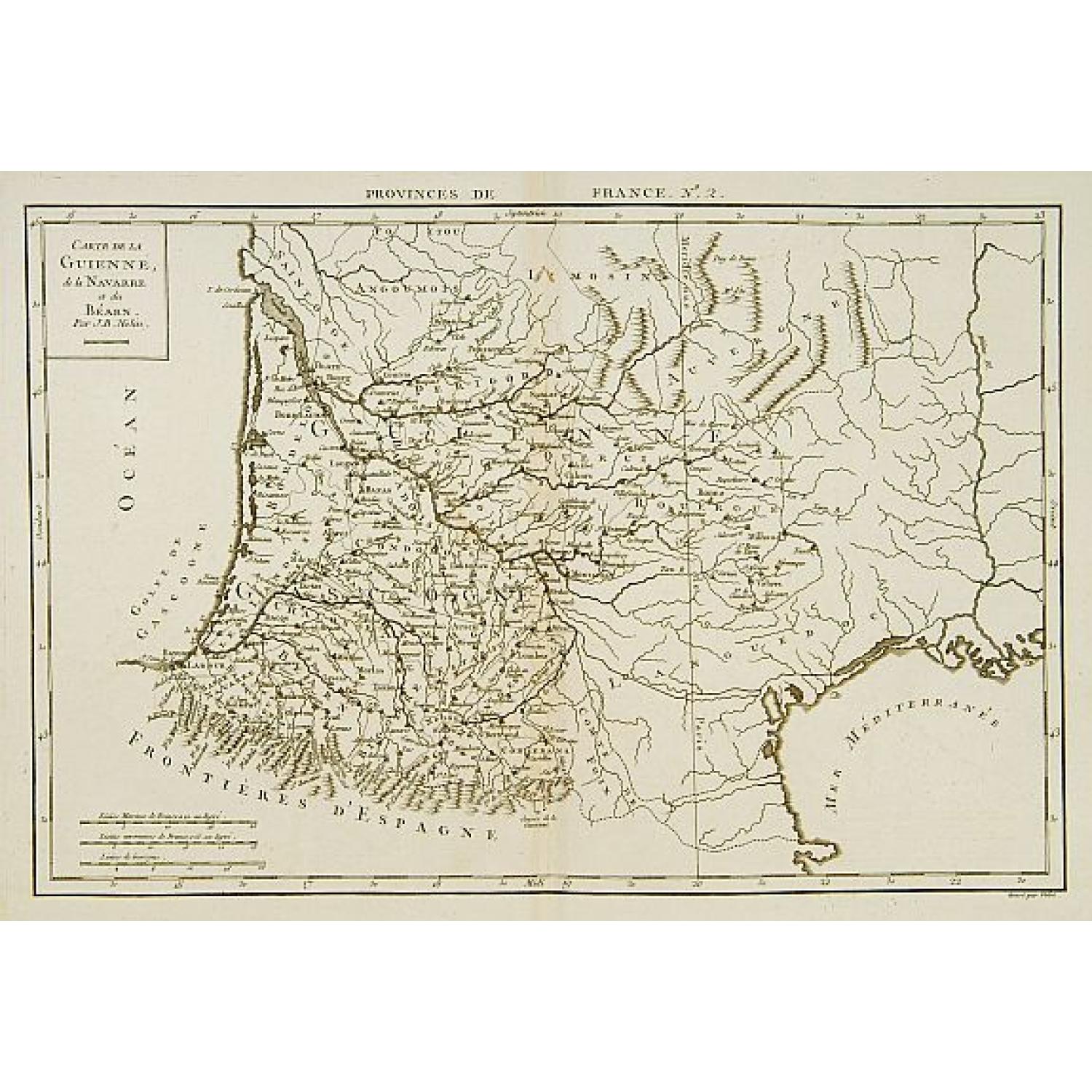 Carte de la Guienne, de la Navarre et du Bérn.