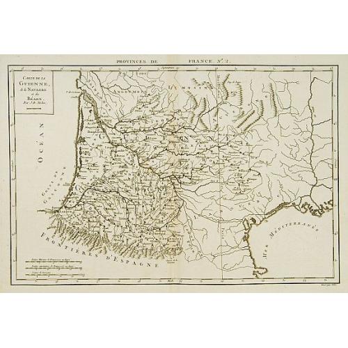 Old map image download for Carte de la Guienne, de la Navarre et du Bérn.