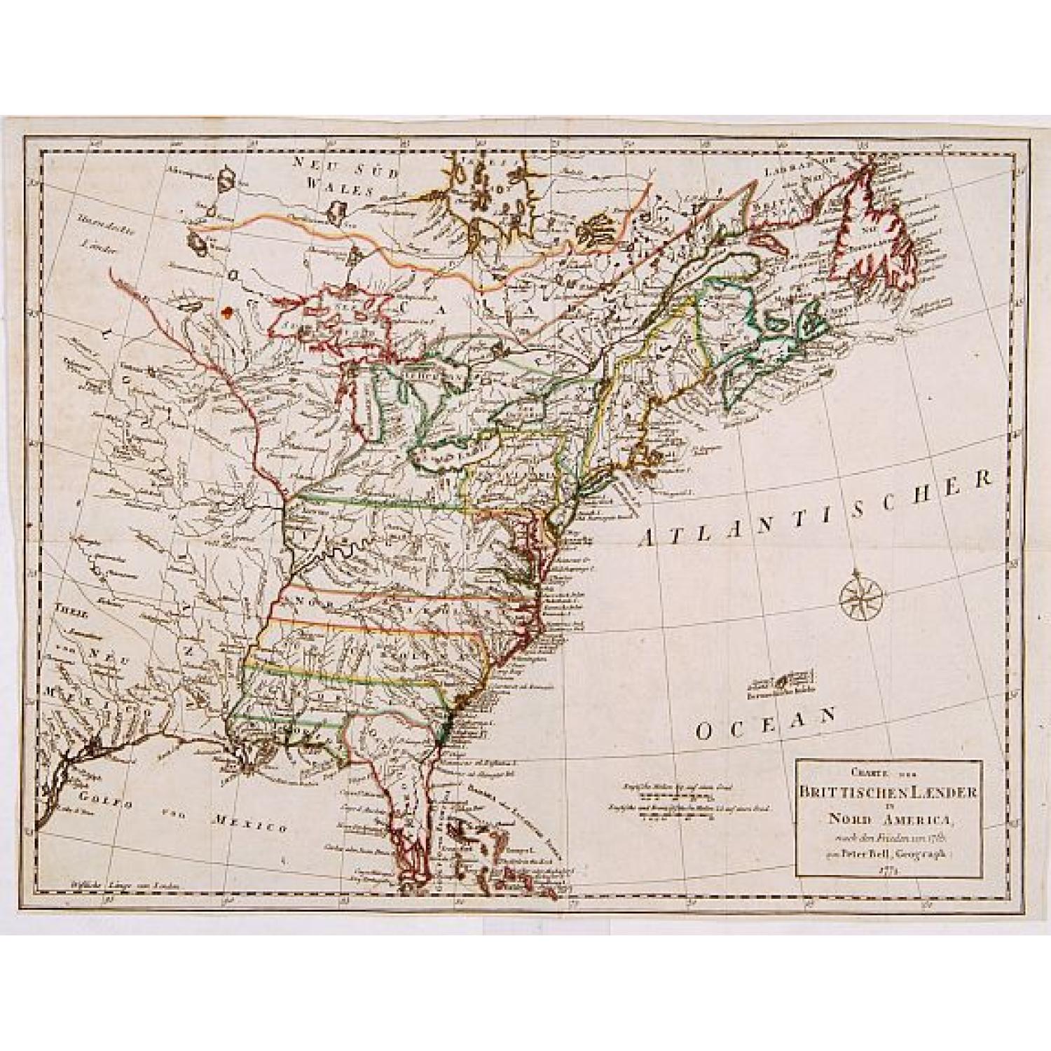 Charte der Brittischen Laender in Nord America nach den Frieden von 1763..