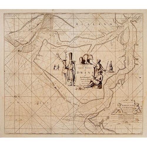 Old map image download for Paskaart van de Rivier de Dwina of Archangel..