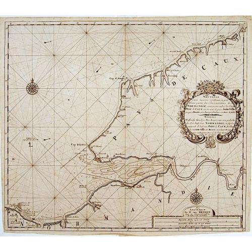 Old map image download for Nouvelle Carte marine.. NORMANDIE.. Pays de Caux..