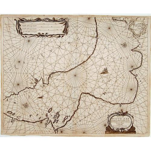 Old map image download for Pascaarte van de Witte Zee begrypende de custen van Laplant..