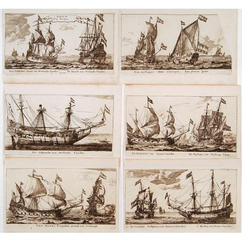 Old map image download for 6 Prints of large vessels.