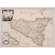 Old map image download for Carte de l'Isle et Royaume de Sicile Par Guillaume Del'Isle.