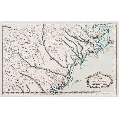 Old map image download for La Caroline dans l'Amérique septentrionale..