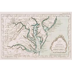 Carte de la Virginie Mari-Land &a.