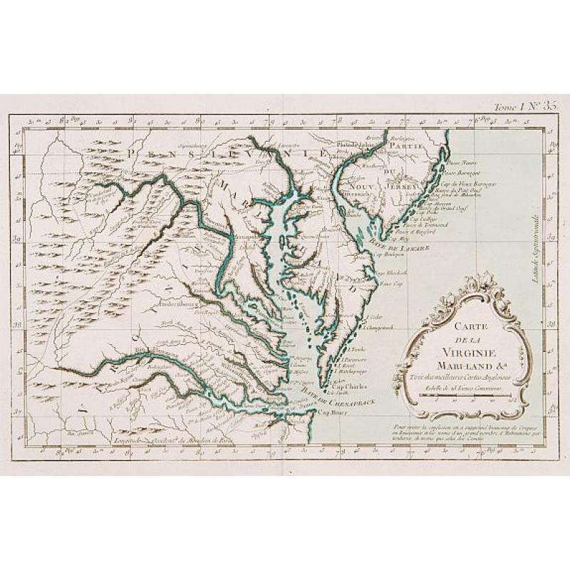 Carte de la Virginie Mari-Land &a.