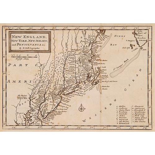 Old map image download for New England, New York, New Jersey, and Pensilvania &c.
