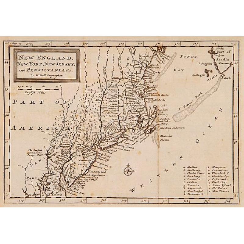 New England, New York, New Jersey, and Pensilvania &c.