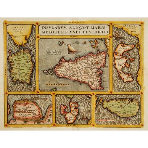 Old map image download for Insularum Aliquot Maris Mediterranei Descriptio.