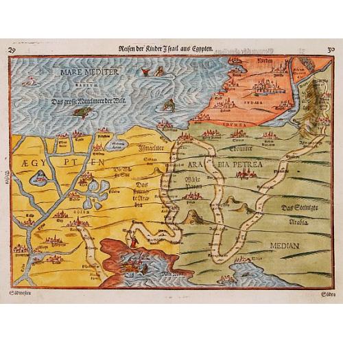 Old map image download for Reisen der Kinder Israel aus Egypten.