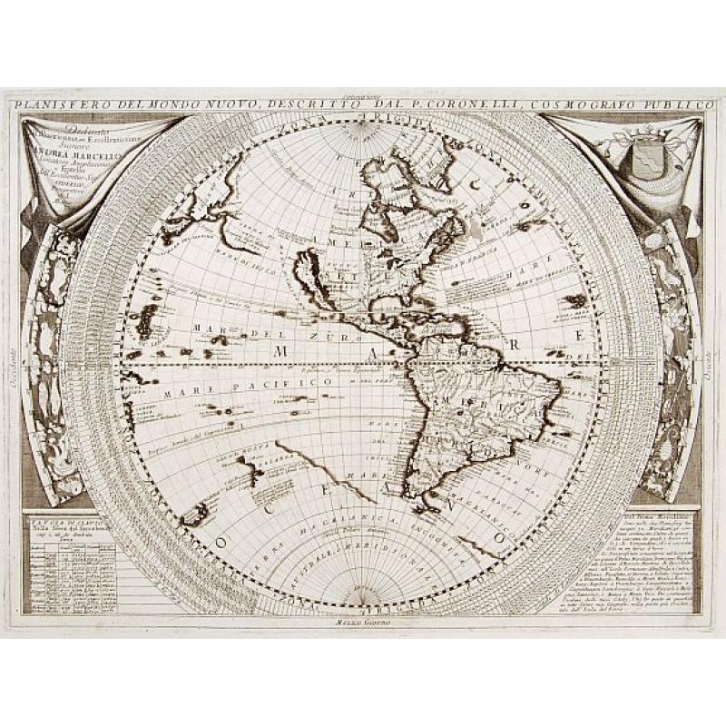 [Set of 2 maps] Planisfero del Mondo Vecchio,../ Planisfero del mondo nuovo..
