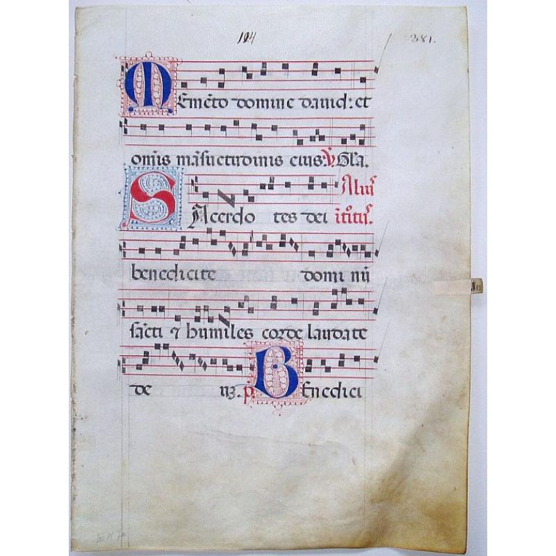Leaf on vellum from an antiphonary.