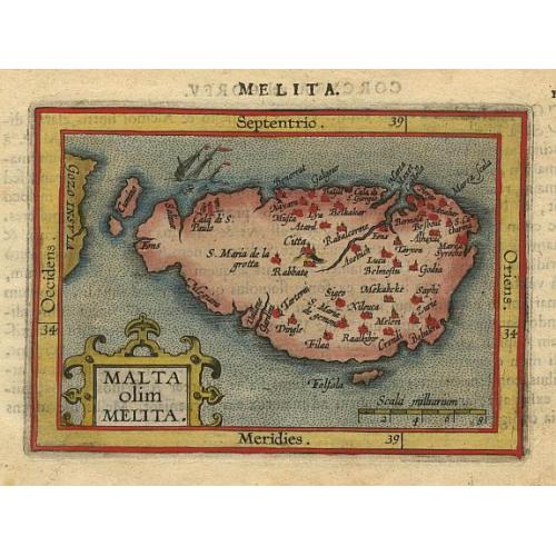 Old map image download for Malta olim Melita.