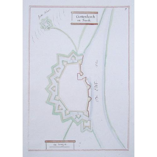 Old map image download for Gottenborch in Suede.