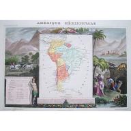 Old, Antique map image download for Amerique Meridionale.