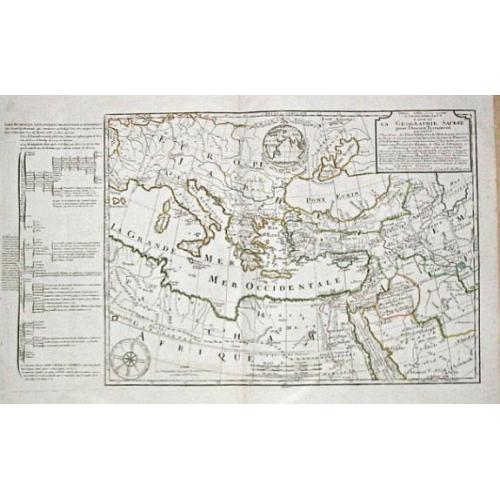Carte de la Geographie Sacree pour L ' Ancien Testament. 1716.
