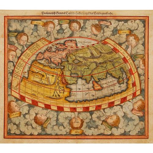 Old map image download for Ptolemaisch general Tafel begreiffend.. halbe kugel..
