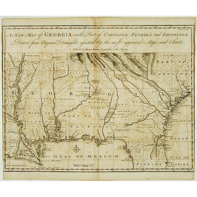 A New Map of Georgia with Part of Carolina, Florida and Loisiana..