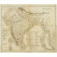 Old, Antique map image download for Map of India..