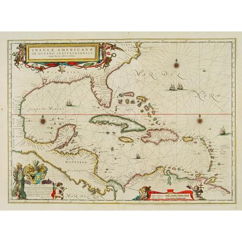 Insulae Americanae in Oceanus Septentrionali cum Terris..