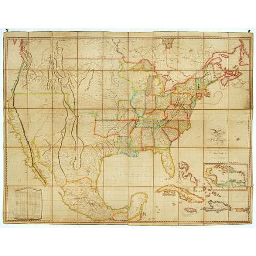 Old map image download for Map of the United States with contiguous British & Spanish Possessions.