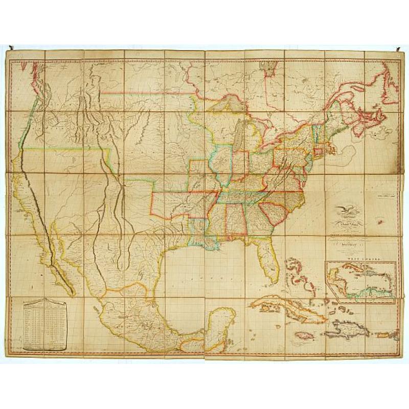 Map of the United States with contiguous British & Spanish Possessions.