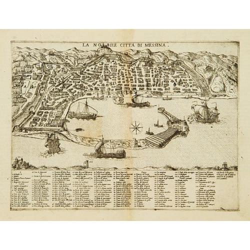 Old map image download for La nobile citta di Messina.