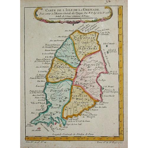 Old map image download for Carte de l' Isle de la Grenade.