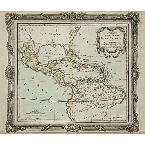 Old map image download for Guayana, Terre Ferme, Isles Antilles et N.lle Espagne.