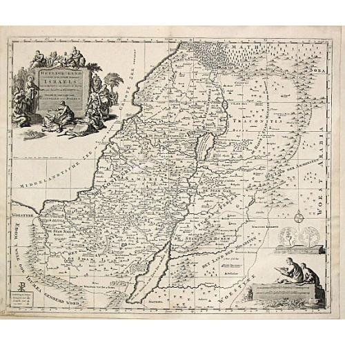 Old map image download for Carte de la Terre Sainte divisée selon les Douze Tribus d'Israel.