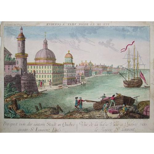 Old map image download for Vue de la Basse Ville a Quebec..