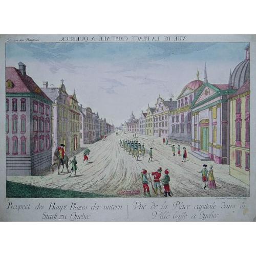 Rare, antique map of  Vue de la Place capitale a Quebec..