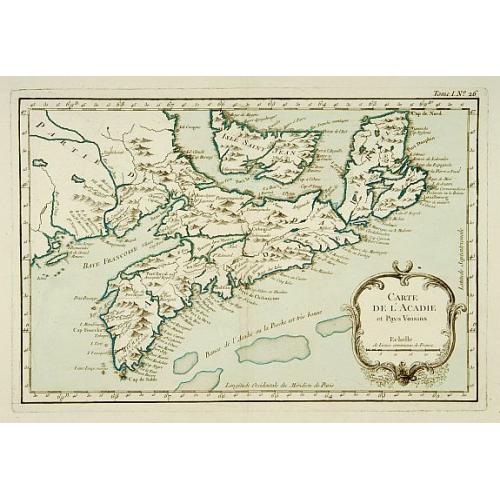 Carte de l'Acadie et Pays Voisins.