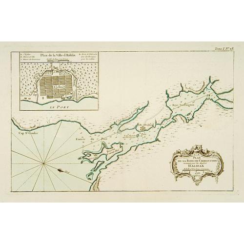 Old map image download for Plan de la Baye de Chibouctou nommée par les Anglois Halifax.