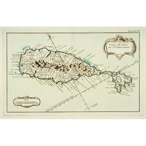 Old map image download for Carte de l'Isle de Saint-Christophe.