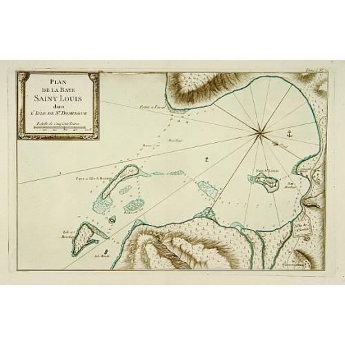 Old map image download for Plan de la Baye Saint Louis dans l'Isle de Saint Domingue.