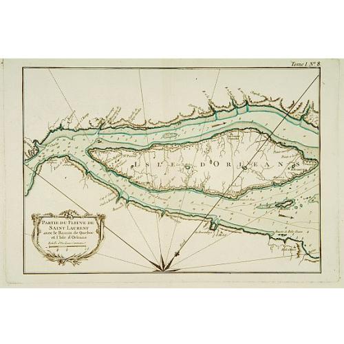 Old map image download for Partie du Fleuve de Saint -Laurent avec le Bassin de Québec et l'Isle d'Orléans.