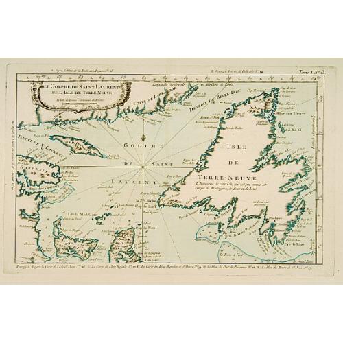 Old map image download for Le Golphe de Saint-Laurent et l'Isle de Terre-Neuve.
