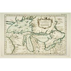 Carte des Cinq Grands Lacs du Canada.